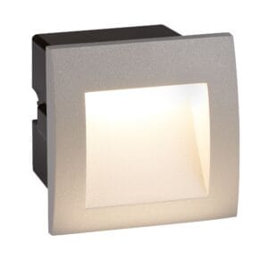 Searchlight Ankle Outdoor Wall Light Grey Aluminium & Frosted Glass