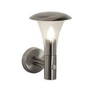 Wall Lighting - Searchlight Strand Outdoor Wall Light Stainless Steel & Polycarbonate (095)