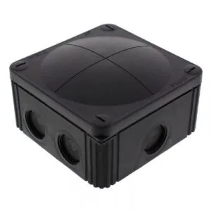 Wiska 607/5/2xKRM25/20 Combi Waterproof Junction Box (Black) (10061779)