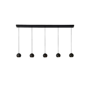 Ceiling Pendants - Searchlight Eindhoven 5Lt Bar Pendant Sand Black Metal (1014-5BK)