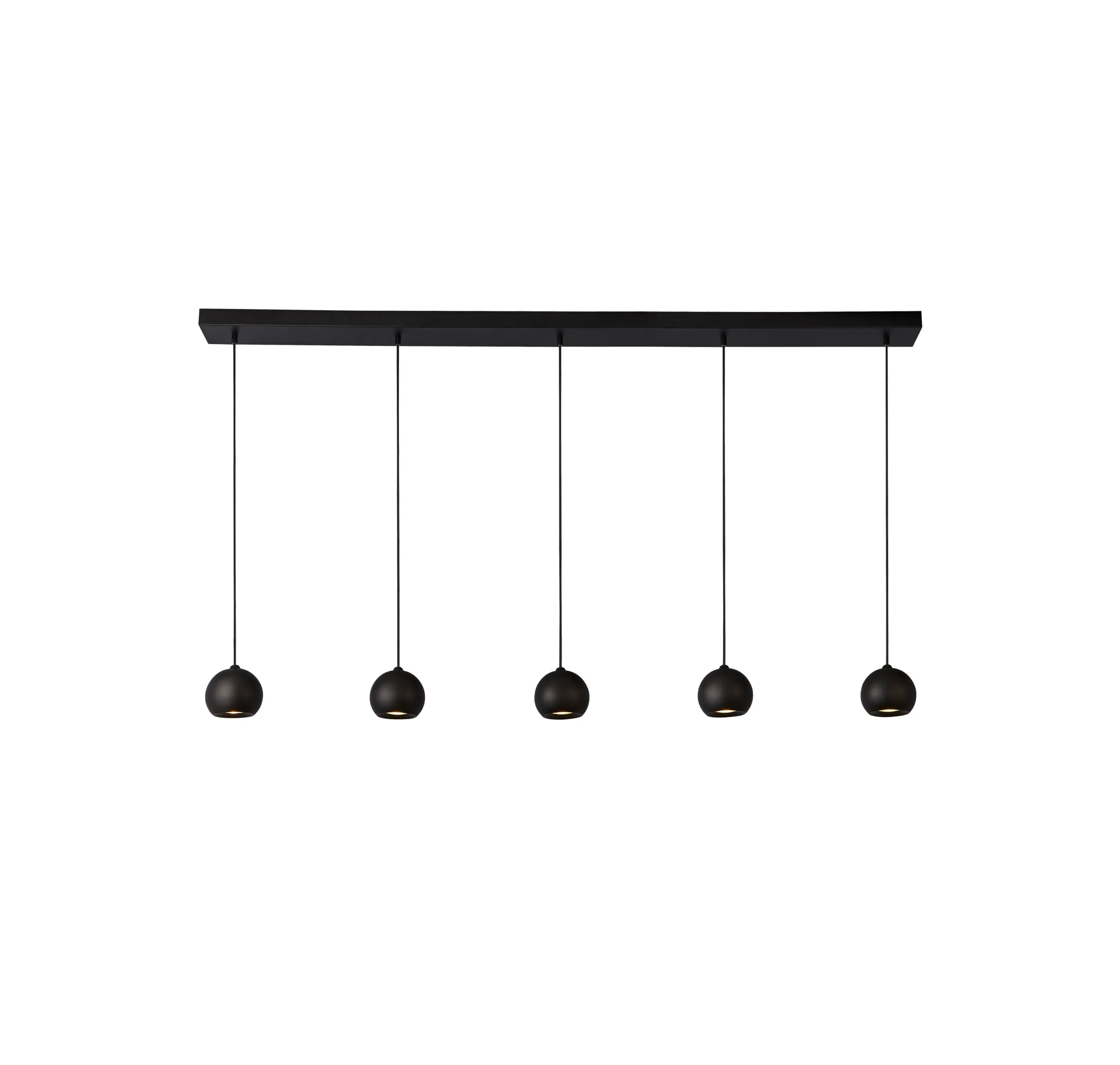 Ceiling Pendants - Searchlight Eindhoven 5Lt Bar Pendant Sand Black Metal (1014-5BK)