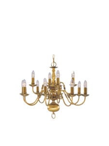 Ceiling Pendants - Searchlight Flemish 12Lt Pendant Solid Brass Metal (1019-12AB)