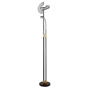 Floor Lamps - Searchlight Gio Floor Lamp Black & Satin Brass Metal (1024MBSB)