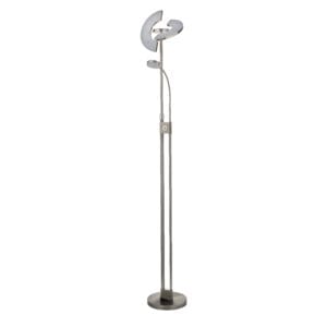 Floor Lamps - Searchlight Gio Floor Lamp Satin Nickel & Chrome Metal (1024SNCC)