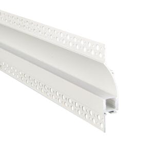 Saxby Extrusion - Saxby Rigel Wall Flange Plaster-in 2m Aluminium Profile/Extrusion White (102665)