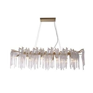 Ceiling Pendants - Searchlight Heritage 10Lt Diner Bar Pendant Gold Metal and Clear Glass (10425-10GO)