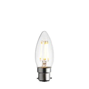 B22 Bulbs - Endon B22 LED filament candle Dimmable (112118)