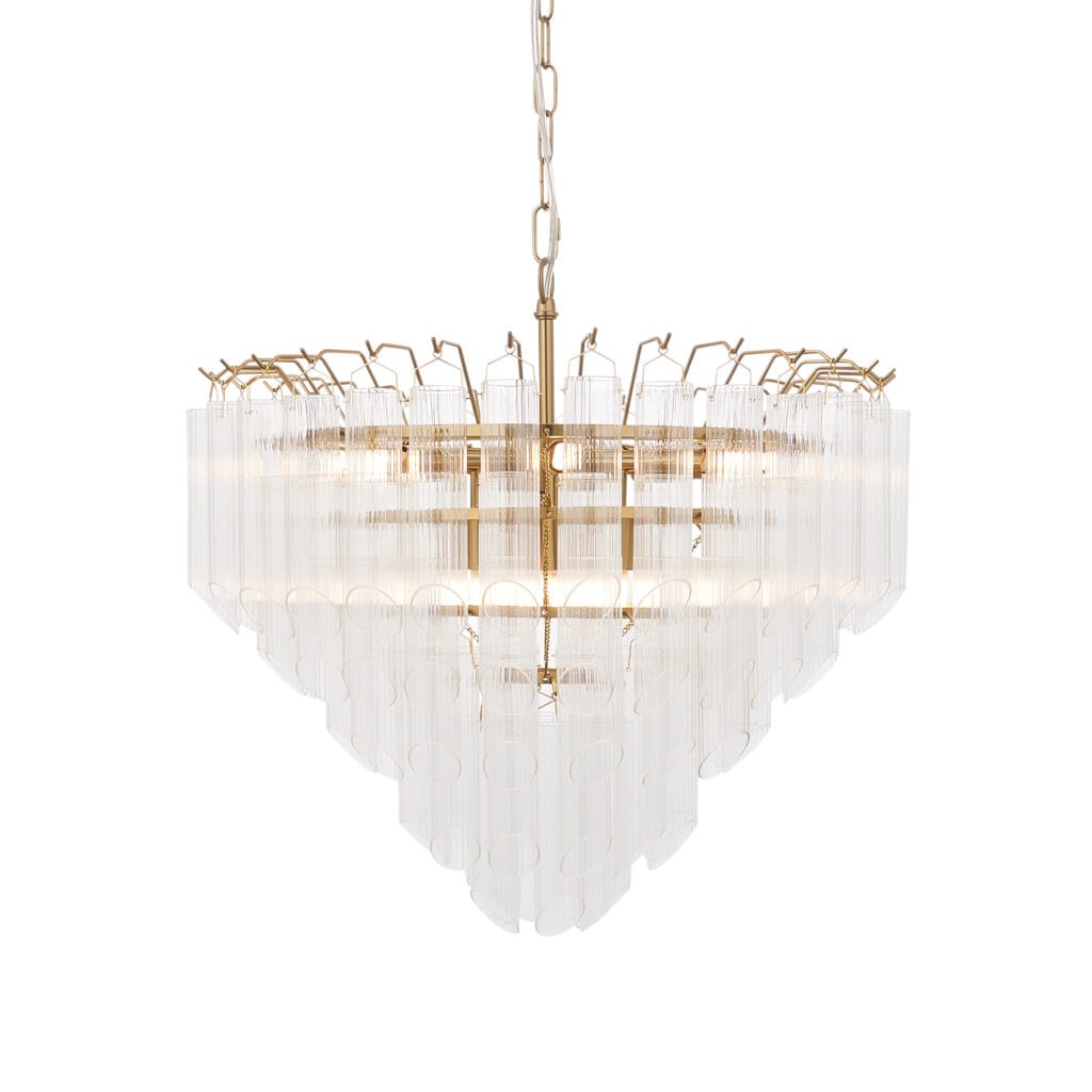 Endon Toulouse 12lt Pendant - Brass/Clear/Angled (114198)