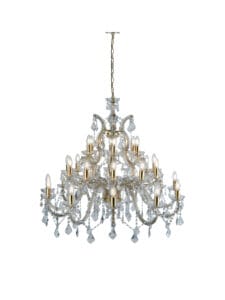 Ceiling Pendants - Searchlight Marie Therese 30Lt ChandelierPolished Brass & Clear Crystal (1214-30)