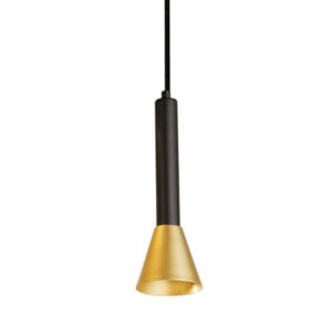 Ceiling Pendants - Searchlight Signal Pendant Black & Gold Metal (13611-1BGO)