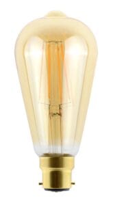 Integral Sunset Vintage Filament St64 Bulb B22 806Lm 5.9W 2200K Dimmable 300 Beam Amber