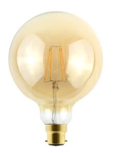 Integral Sunset Vintage Filament Globe G125 Bulb B22 806Lm 5.9W 2200K Dimmable 300 Beam Amber