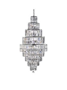 Ceiling Pendants - Searchlight Empire 13Lt Chandelier Chrome Metal & Clear Crystal (1500CC)