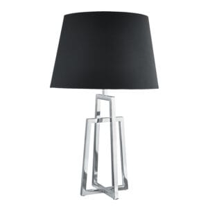 Table Lamps - Searchlight York Table Lamp Chrome Base & Black Tapered Shade (1533CC-1)