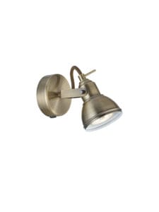 Wall Lighting - Searchlight Focus Spotlight Wall Light Antique Brass Metal (1541AB)