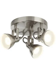 Spotlights - Searchlight Focus 3Lt Round Spotlight Satin Silver Metal (1543SS)