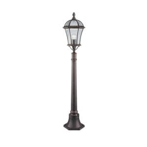 Searchlight Capri Outdoor Post  Aluminium Rustic Brown & Glass IP23