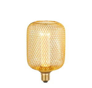 Searchlight Wire Mesh Effect Drum Lamp Gold Metal
