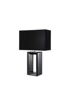 Table Lamps - Searchlight Mirror Table Lamp Smoked Mirrored Glass & Black Faux Silk (1610BK)