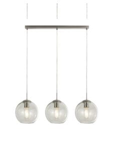 Ceiling Pendants - Searchlight Balls 3Lt Bar Pendant Chrome & Clear Glass (1623-3CL)