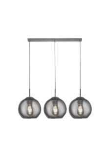 Ceiling Pendants - Searchlight Balls 3Lt Bar Pendant Chrome Metal & Smoked Glass (1623-3SM)