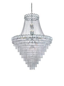 Ceiling Pendants - Searchlight Louis Phillipe 28Lt Chandelier Chrome Metal & Crystal (1711-102CC)