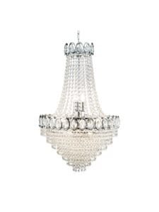 Ceiling Pendants - Searchlight Louis Phillipe 11Lt Chandelier Chrome Metal & Crystal (1711-11CC)