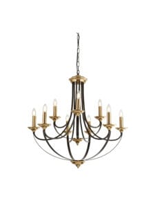 Ceiling Pendants - Searchlight Belfry 9Lt Pendant Dark Bronze & Brown Metal (1849-9BZ)