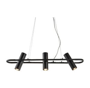 Ceiling Pendants - Searchlight Telescope 3Lt Pendant Black Metal (1893-3BK)