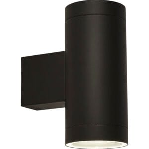 Searchlight Rochester Outdoor 2Lt Wall Light Black Metal & Glass