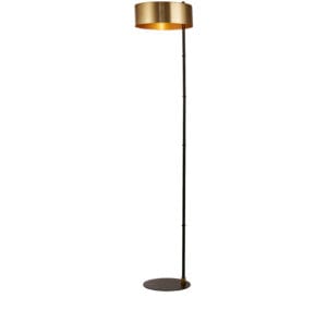 Floor Lamps - Searchlight Knox Floor Lamp Black & Gold Metal (20225-1GO)