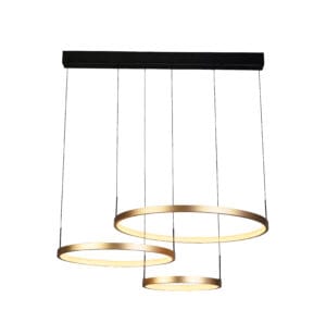 Ceiling Pendants - Searchlight Grace 3 Ring Pendant Black & Gold Metal (20227-3GO)