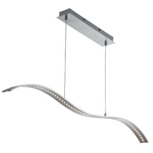 Ceiling Pendants - Searchlight Wing Bar Pendant Satin Silver Metal (2076SS)