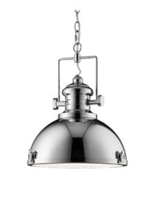 Ceiling Pendants - Searchlight Louisiana Pendant Chrome Metal & Clear Lens (2297CC)