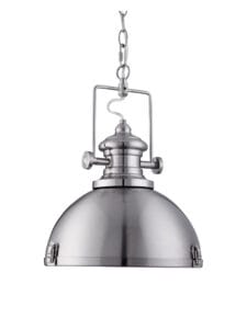 Ceiling Pendants - Searchlight Louisiana Pendant Satin Silver Metal & Clear Lens (2297SS)