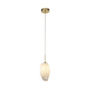 Ceiling Pendants - Searchlight Rocky 1Lt Pendant Satin Brass Metal & Glass (23141-1SB)