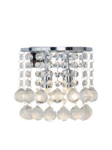 Wall Lighting - Searchlight Hanna 2Lt Wall Light Chrome Metal & Clear Crystal (2402-2CC)