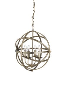 Ceiling Pendants - Searchlight Orbit 4Lt Pendant Antique Brass Metal (2474-4AB)