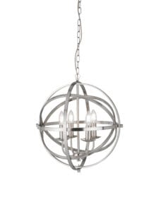 Ceiling Pendants - Searchlight Orbit 4Lt Pendant Satin Silver Metal (2474-4SS)