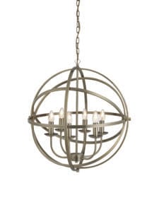 Ceiling Pendants - Searchlight Orbit 6Lt Pendant Antique Brass Metal (2476-6AB)