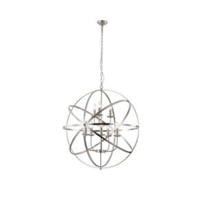 Ceiling Pendants - Searchlight Orbit 8Lt Pendant Satin Silver Metal (2478-8SS)