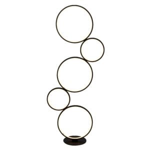 Floor Lamps - Searchlight Cirque 5Lt Ring Floor Lamp Black Metal & Opal Silicon (25771-5BK)