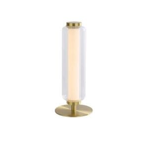 Table Lamps - Searchlight Mod LED Table Lamp Satin Brass Metal Opal Acrylic & Clear (26251SB)