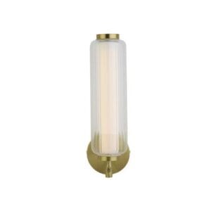 Wall Lighting - Searchlight Mod LED Wall Light Satin Brass Metal Opal Acrylic & Clear (26253SB)
