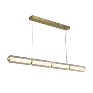 Ceiling Pendants - Searchlight Mod LED Pendant Satin Brass Metal Opal Acrylic & Clear Gla (26254SB)