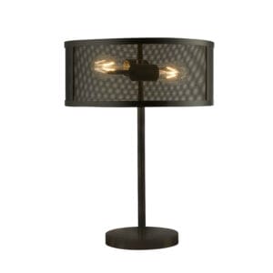 Table Lamps - Searchlight Fishnet 2Lt Table Lamp Matt Black Metal (2822-2BK)