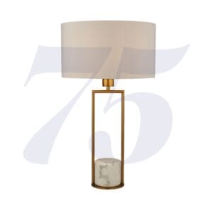 Table Lamps - Searchlight Claire Table Lamp Gold Metal White Marble & White Shade (2871GO)