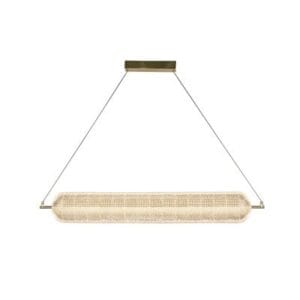 Ceiling Pendants - Searchlight Capsule LED Convertible Pendant Satin Brass Metal and Acryl (28800SB)
