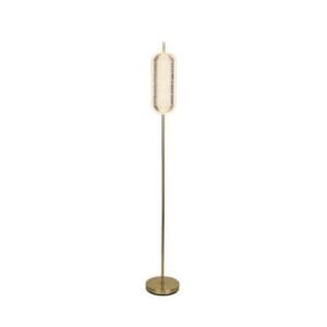 Floor Lamps - Searchlight Capsule LED Floor Lamp Satin Brass Metal and Acrylic Shade (28806SB)