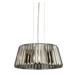 Ceiling Pendants - Searchlight Tiara 5Lt Pendant to SemiFlush Chrome Metal & Smoked Glass (2895-5SM)